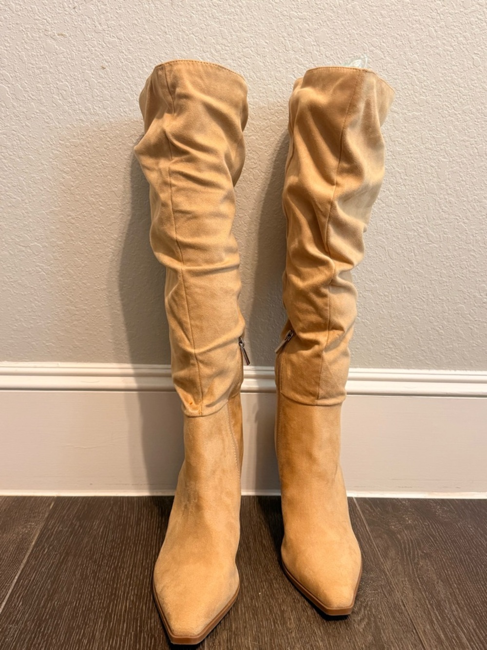 Women's Tan Slouch Knee-High Boots